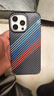 梵皓伊 磁吸碳纤凯夫拉纹理适用新款苹果15promax手机壳iPhone14pro亲肤感超薄防摔套17pro/16轻奢高级感 凯夫拉纹【宝马三色】内置磁吸+磨砂碳纤维防指纹 iPhone15Proma 实拍图