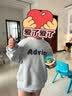 左西男童卫衣儿童圆领衣服春秋装2026新款男孩酷帅上衣 灰色 130 实拍图
