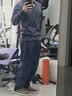 马登工装美式复古丹宁水洗牛仔裤直筒中腰锥形宽松哈伦长裤子男秋 牛仔蓝 L 实拍图