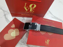 七匹狼（SEPTWOLVES）皮带男士牛皮自动扣腰带男士裤带礼盒高档实用生日礼物送男友老公 怦然心动【镜面款】礼盒+手提袋 120cm 实拍图