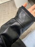太平鸟女装短外套仿手搓油蜡皮PU皮衣外套女春装宽松夹克 黑色 M 实拍图