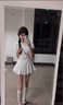 麓格立学院风白色衬衫连衣裙女气质收腰小个子甜美辣妹新款短裙a字裙 白色（配裤）M 实拍图