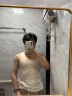 马登工装硬汉无袖棉背心男健身运动老头汗衫跨栏重磅螺纹纯色坎肩打底 米白色 [拍两件立减5元] S 实拍图