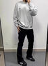 举风怪兽实验室柳叶弯刀牛仔裤男款胖子大码腿粗屁股大直筒微喇叭裤子 黑色 【高品质】 4XL 建议180-200斤收藏加购优先 实拍图