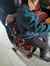 立道老人老年人推车可推可坐助力助行走器可座代步手推小车轻便可折叠 【加宽加大-花红色】可折叠助行推车椅 16号rR 实拍图