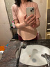 春夏季新款纯棉短袖t恤女宽松百搭显瘦遮肚减龄印花高级感上衣服 518-粉色 L 建议120-140斤 实拍图