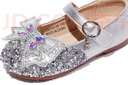 斯纳菲春秋皮鞋女童公主鞋中大童格利特水晶鞋舒适儿童表演鞋月光银26 实拍图