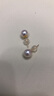 赫莎AKOYA海水珍珠耳钉小灯泡【7-8mm】 百搭送女朋友 黄18K金耳针  珍珠7-8mm 实拍图