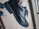 蜘蛛王男鞋皮鞋男士商务休闲鞋英伦时尚百搭低帮系带正装鞋 黑色 39  实拍图