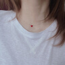 Mck 小红心项链女925银红色爱心颈链锁骨链送女友老婆生日礼物 925银小红心项链-大版 实拍图