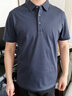 杉杉【100支液氨纯棉】短袖POLO衫男夏季高端免烫翻领T恤 墨兰色  L 实拍图