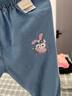 班喜迪儿童裤子夏装女童牛仔裤新款休闲九分裤夏季女宝宝薄款冰丝束脚裤 C5819-星黛露 110 实拍图