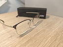 明月镜片 轻钛男士商务眼镜框防蓝光配镜近视眼镜可配度数眼镜 36030 C2银色+哑黑 实拍图