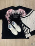 BOY LONDON【繁花】潮牌情侣款短袖樱花翅膀花卉印花T恤N01712 黑色 XL 实拍图