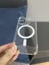 亿色适用苹果15promax手机壳iPhone15promax气囊防摔壳Magsafe磁吸充电保护套简约男女款黑边半透黑 实拍图