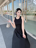 森马（Semir）连衣裙女高腰拼接背心裙百搭2025夏优雅圆领长裙通勤109325114015 实拍图