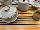 瓷牌茗茶具 汝窑茶具套装茶壶盖碗茶杯整套家用开片功夫茶具办公茶盘小套组 御煌提梁壶盖碗八杯大全套+茶盘 实拍图