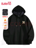 班尼路（Baleno）卫衣男秋冬季加绒加厚保暖长袖外套青少年潮牌个性字母休闲帽衫 实拍图