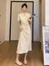 艾珠儿（Aizhuer）夏季女装2026年新款长裙国风少女新中式气质穿搭汉服旗袍连衣裙子 白色裙子 M 实拍图