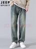 JEEP SPIRIT吉普牛仔裤男宽松秋冬季韩版裤子男士阔腿休闲男裤 青古蓝 31 实拍图