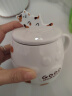 品喻（PINYU）杯子马克杯咖啡杯陶瓷杯高颜值水杯家用带盖勺大容量猫咪冲泡杯白 实拍图