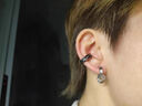 QMXD无痛耳夹耳环男潮无耳洞耳夹男士假耳钉个性简约时尚学生耳挂 黑色一对 实拍图