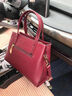 袋鼠品牌中年妈妈手提包真皮包包女包2025新款时尚牛皮斜挎包红色婚包 酒红色（礼盒+手包卡包） 实拍图