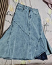 德玛纳（dme）包臀牛仔半身裙春季水洗优雅百搭不对称牛仔半裙女 浅牛仔蓝 S 实拍图