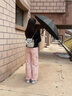 爱上雨24骨长柄雨伞男士大号自动暴雨专用伞加固结实抗风定制直杆大伞男 全纤维中棒-16骨经典黑-抗风 实拍图