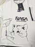 NASA GISS短袖t恤男夏季假两件上衣卡通印花男士宽松圆领半袖 白色 L  实拍图