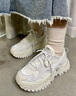 FILA FUSION斐乐女鞋经典硬糖鞋厚底鞋时尚运动休闲鞋 【棉花糖/银-MM】 硬糖鞋1代 35.5 实拍图