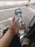 【⭐京东物流配送】高硼硅双层玻璃杯大容量泡茶杯水杯子茶水分离 【双层加厚】茶杯 350ml 1只 实拍图