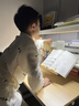 塑童儿童学习桌书桌椅套装实木升降桌子中小学生作业桌课桌椅免费安装 1.2m楹木桌+AA学习灯+正姿椅-蓝 实拍图