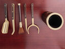 久堂茶道六君子套装功夫茶具配件茶夹茶刀茶勺杯叉养壶笔泡茶工具用品 竹-铜木六君子（铜木配件） 实拍图