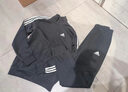 adidas休闲舒适毛圈布立领长袖套装男装春季阿迪达斯官方轻运动   黑色（选大一码)   M 实拍图