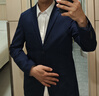 罗蒙（ROMON）西服男士小西装外套职业正装修身休闲伴郎服 藏青色XL 实拍图