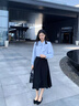 伯德小姐黑色通勤半身裙女职业a字伞裙面试西装半裙正装裙 实拍图
