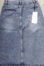 初申春秋牛仔半身裙女高腰时尚前开叉中长款A字包臀裙S13JB2753 实拍图