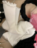 南极人5双日系花边袜子女堆堆春夏中筒袜精梳棉木耳边白色松口月子袜 实拍图