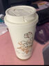 天喜（TIANXI）保温咖啡杯女铃兰花茶杯吸管茶水分离杯翻盖水杯礼物便携车载杯子 一杯三饮-琉珀金500ML 实拍图