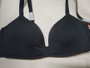金三塔商场同款真丝文胸内衣女无钢圈聚拢无痕薄款透气性感真丝文胸胸罩 黑色7100 85B 实拍图