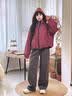 贝孩趣女童外套春秋冬款2026新款童装中大童夹棉加厚连帽衣服儿童冲锋衣 酒红色【春秋款】 150 码(建议身高135-145厘米) 实拍图