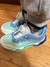 回力（Warrior）儿童篮球鞋旋钮扣跑步鞋男童四季运动鞋 WZ(CL)-0871 湖绿蓝 33  实拍图