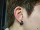QMXD无痛耳夹耳环男潮无耳洞耳夹男士假耳钉个性简约时尚学生耳挂 黑色一对 实拍图