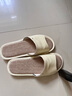 霜山日式牛皮亚麻凉拖鞋女夏季防滑吸汗室内软底男情侣家居拖鞋 【升级款】女米白-推荐36-37码 实拍图
