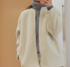 无印良品（MUJI）女式 长毛抓绒 大衣 长袖秋冬款 羊羔绒外套外衣 女装 BB2QPA4A 象牙色 S (155/80A) 实拍图