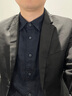罗蒙男士西服套装商务职业正装小西装结婚新郎上班春秋季修身外套 黑色（单件西服） XL 实拍图