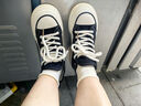 ZHR帆布鞋女经典厚底高帮休闲鞋女轻便透气圆头女鞋 CS32 黑色 36  实拍图