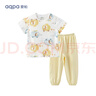 aqpa【135g新疆棉】婴儿内衣套装夏季纯棉男女宝宝衣服薄款分体短袖 水果汽车 110 实拍图