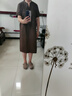 衣典零一（LEDIALYI）2025夏季女装新款休闲气质中年棉麻连衣裙遮肚子显瘦亚麻裙子夏天 咖色 XL （建议129-143斤） 实拍图